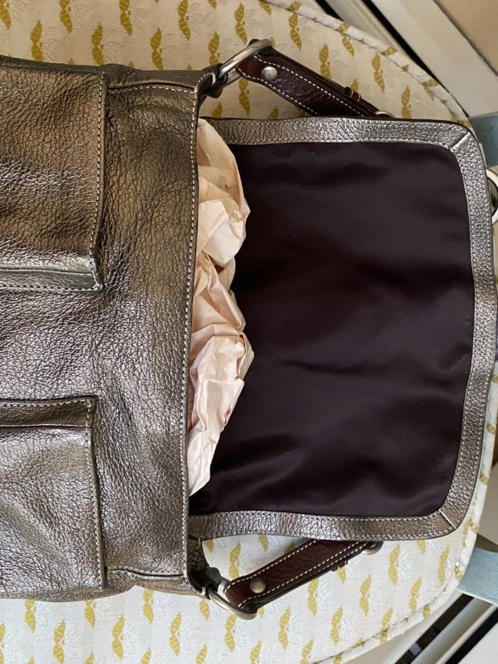 Vintage Coach Metallic Leather Chelsea Flap Bag